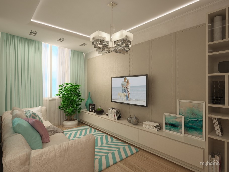 Светлый интерьер однокомнатной квартиры