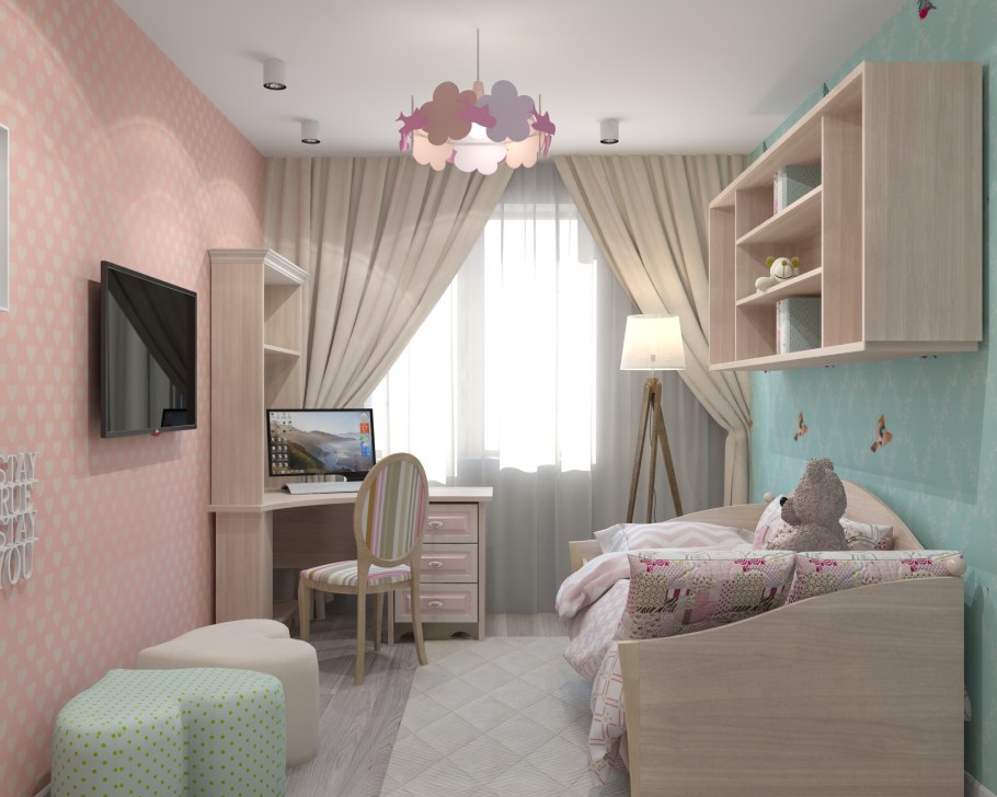 Прямоугольная детская для девочки