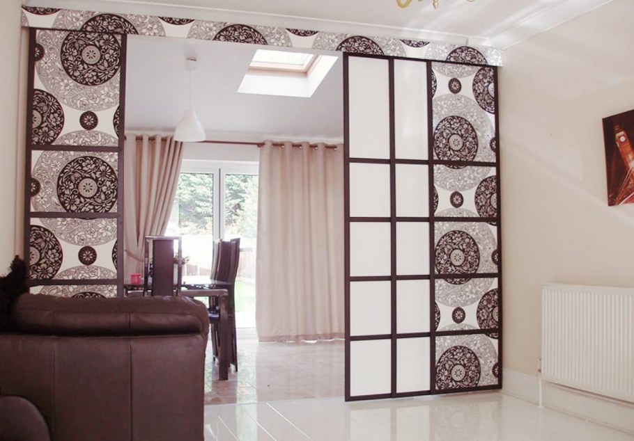 Японские шторы для зонирования пространства