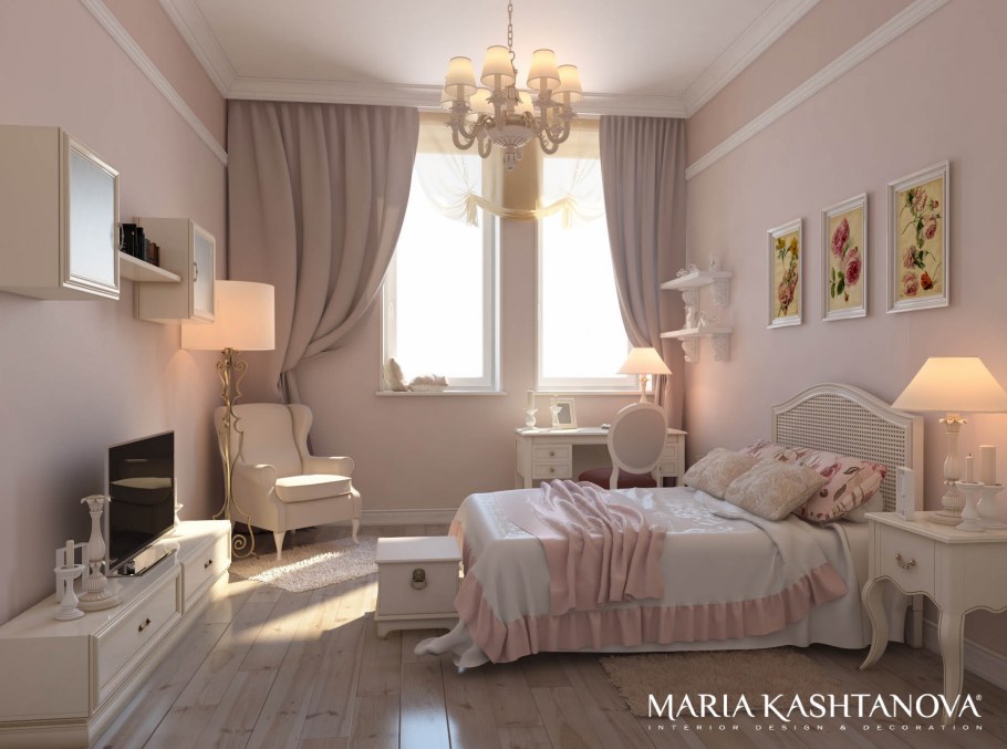 Комната в стиле Прованс в бежевых тонах