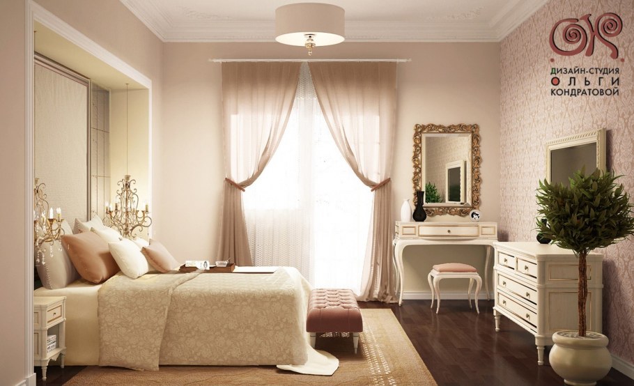 Шторы в интерьере спальни