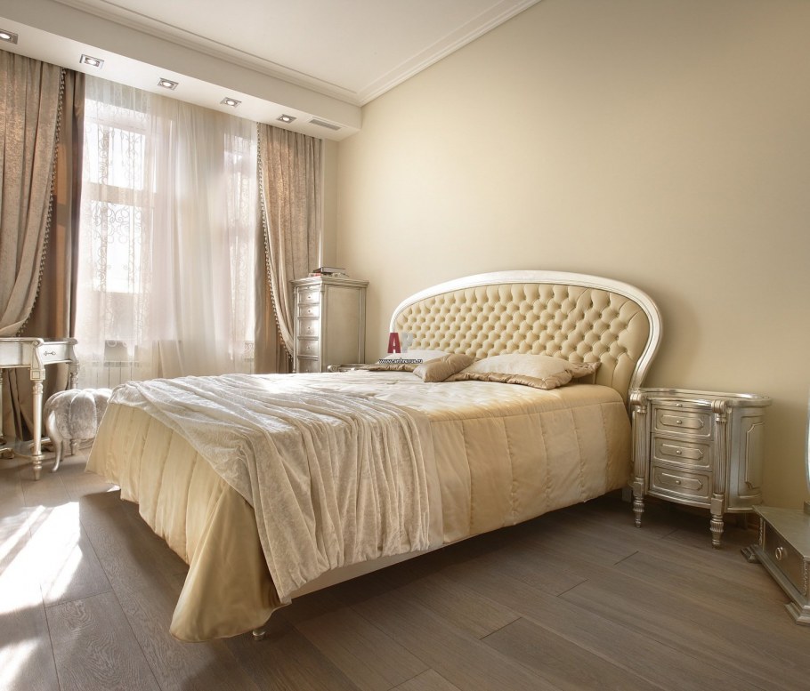 Спальня в бирюзово коричневых тонах