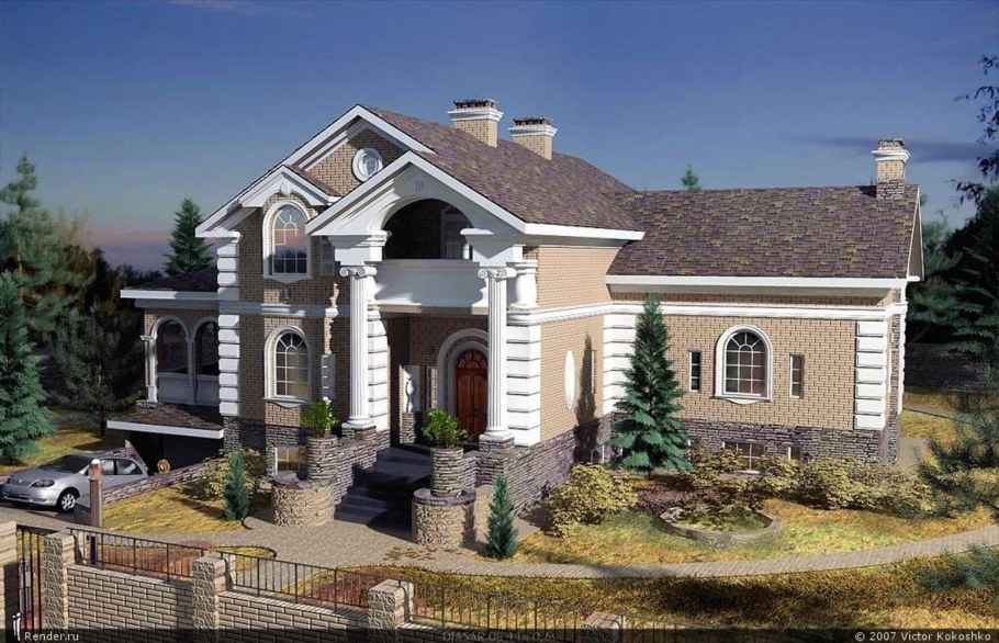 Каменный дом с колоннами