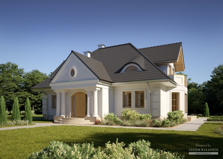 Одноэтажный дом в классическом стиле