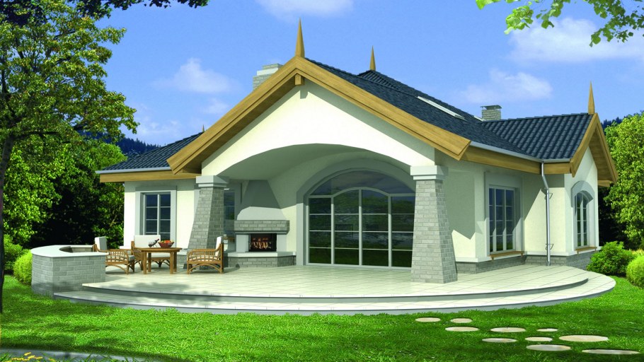 Одноэтажный дом с чердаком