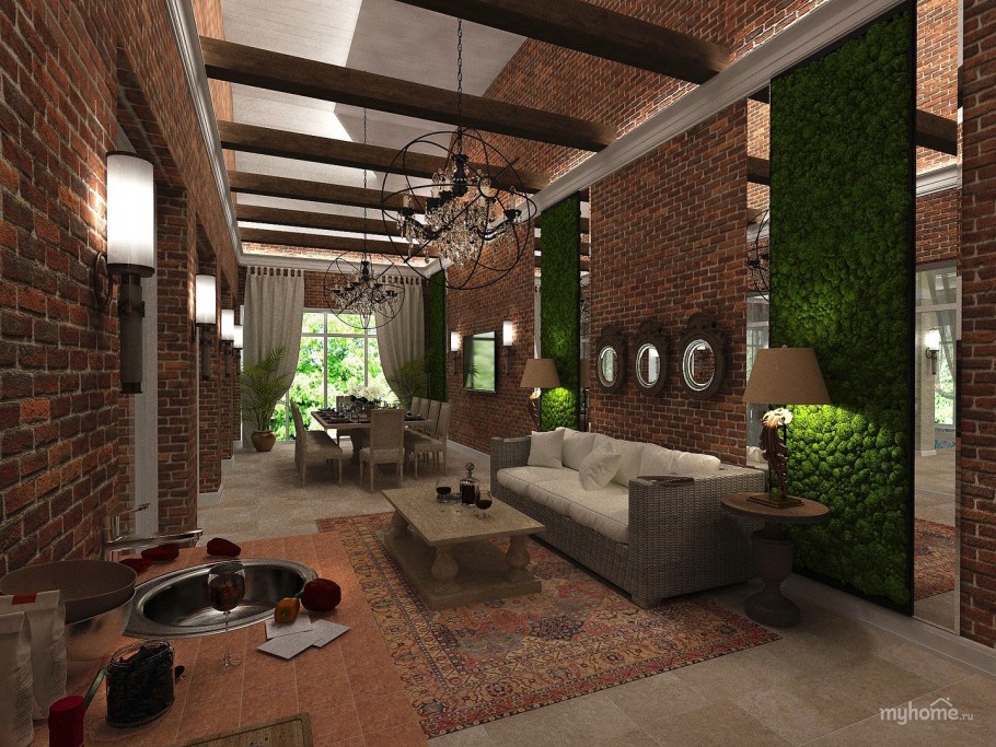Зона отдыха в доме интерьер частного дома