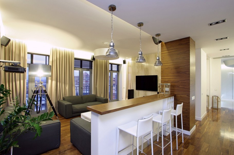 Кухня студия с гостиной 18 кв