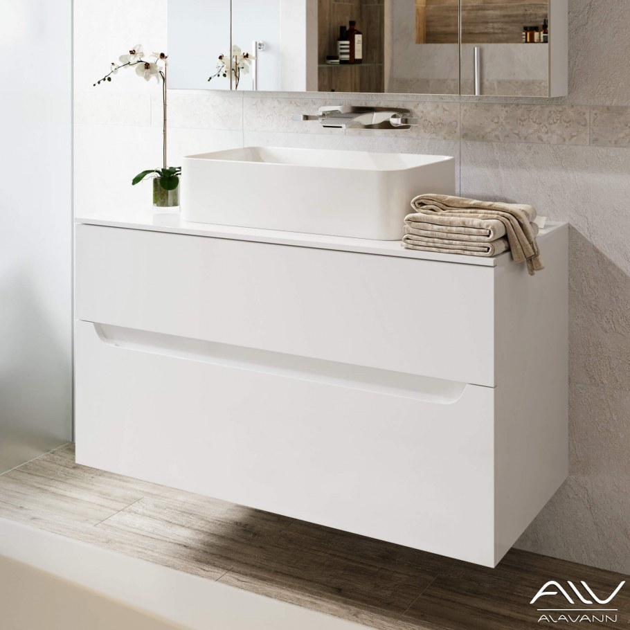 Тумба с раковиной Alavann Stella 100 белая
