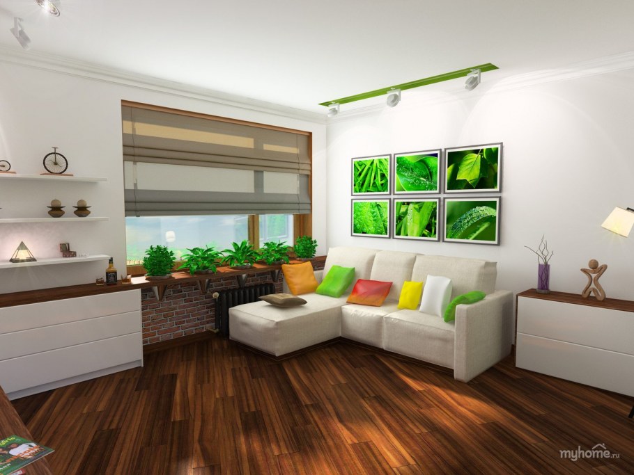 Спальня гостиная в эко стиле