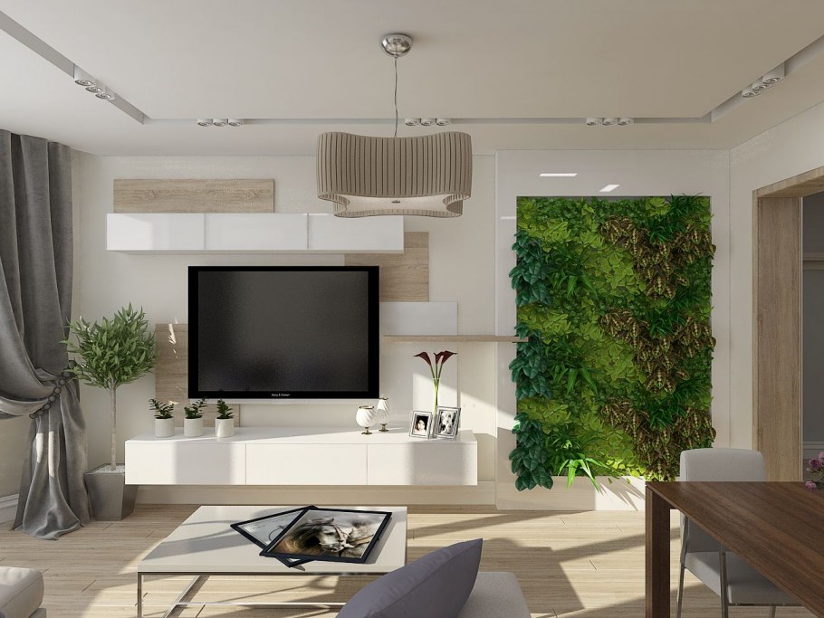 Гостиная в современном эко стиле