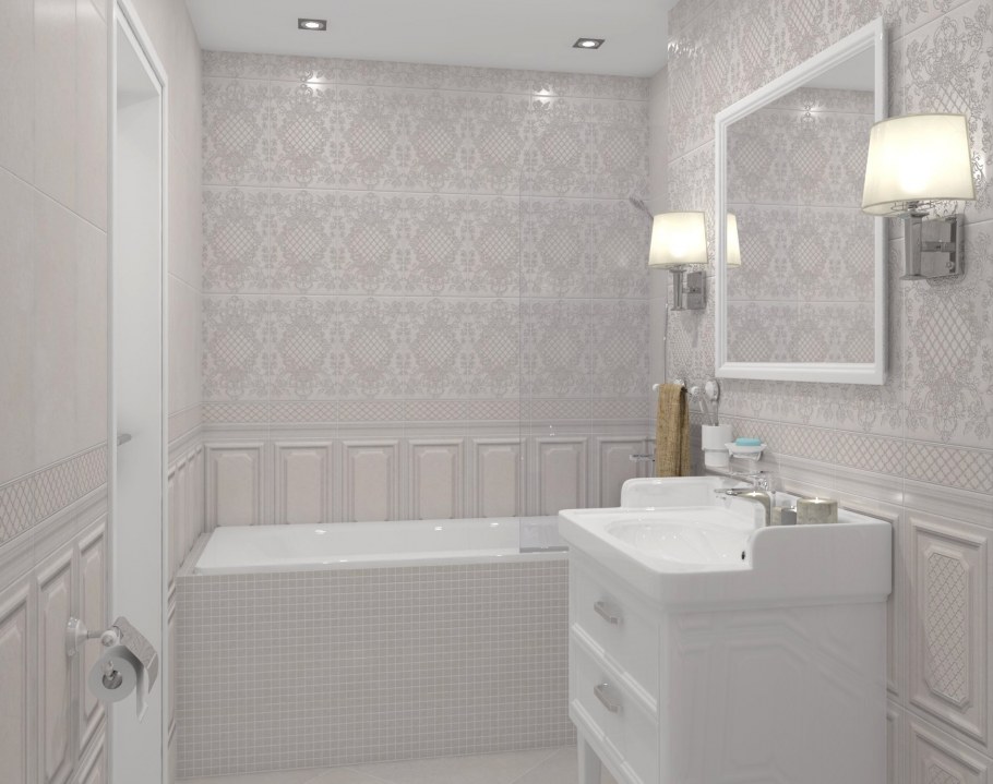 Плитка керама марацци в интерьере ванной комнаты реальные (75 фото .