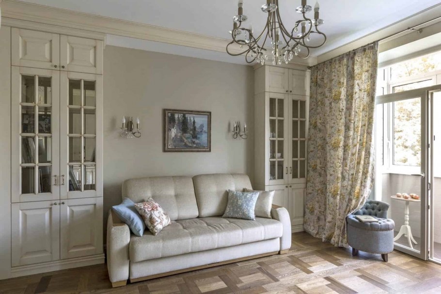 Гостиная в сталинке в классическом стиле