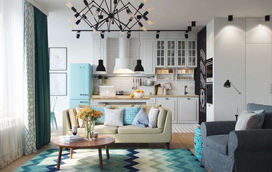 Гостиная в скандинавском стиле