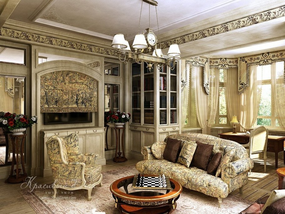 Потолки с лепниной в классическом стиле