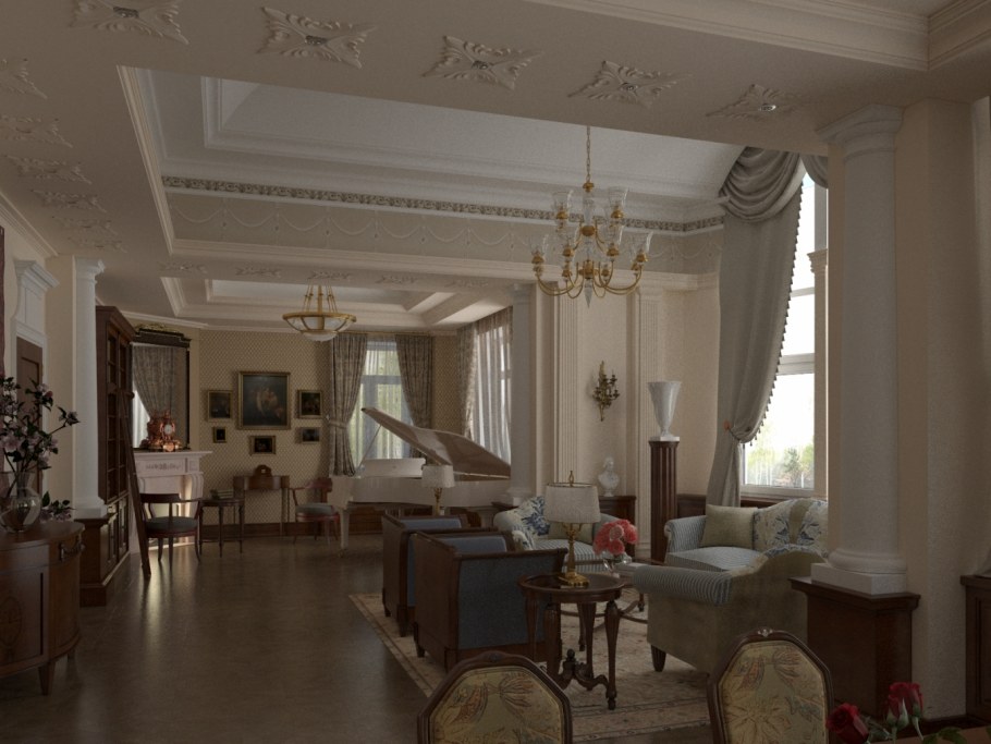 Уютный классицизм интерьер