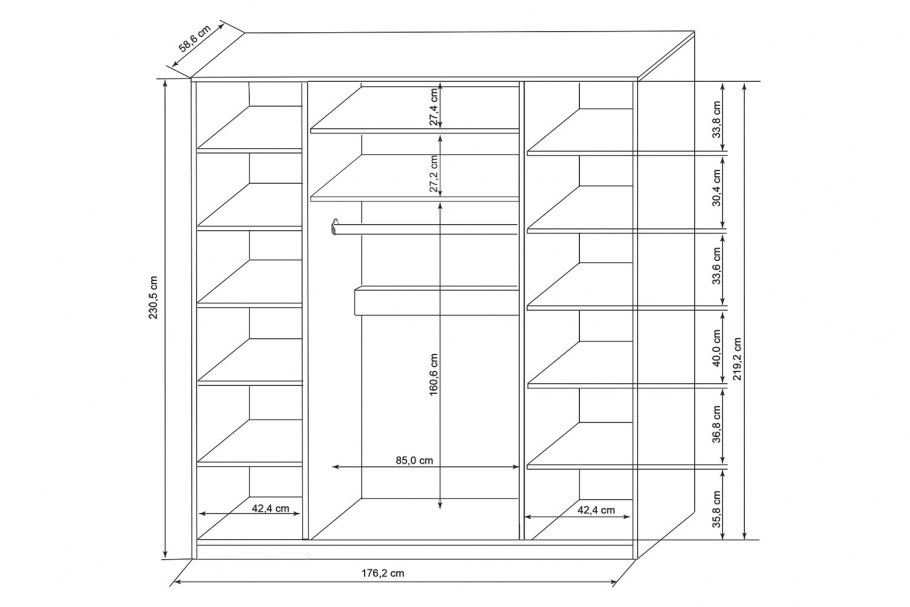 Наполнение шкафа Размеры