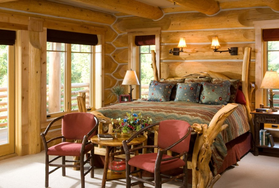 Деревенский стиль в интерьере бревно