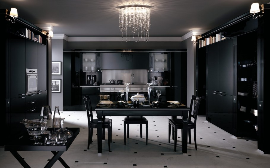 Стильная черная кухня