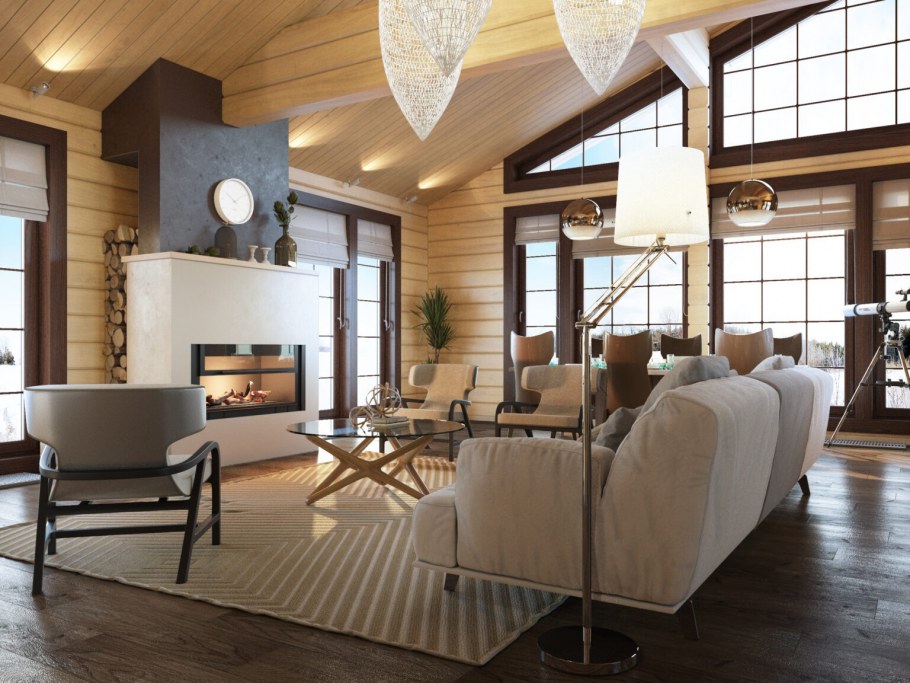 Ad гостиная из бруса