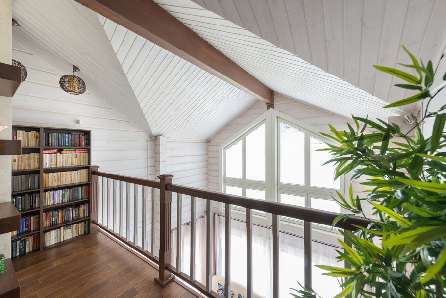 Интерьер в стиле Шале в доме из клееного бруса