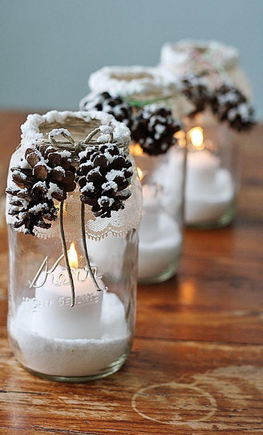 Новогодний декор подсвечников