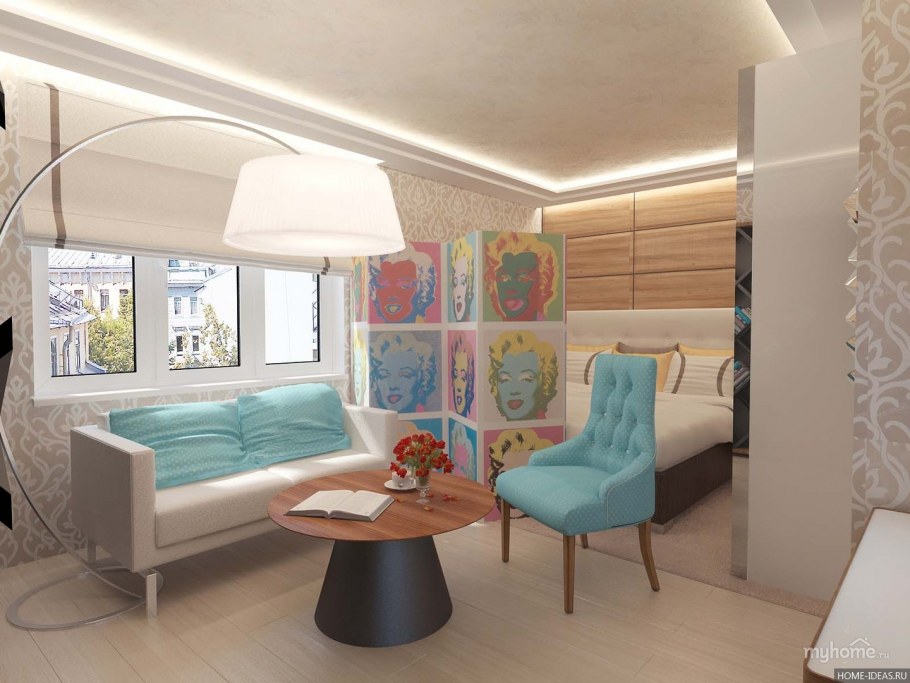 Кухня гостиная и зона для ребёнка