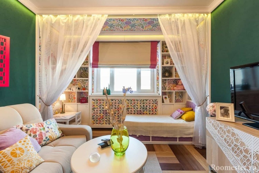 Гостиная и детская в одной комнате