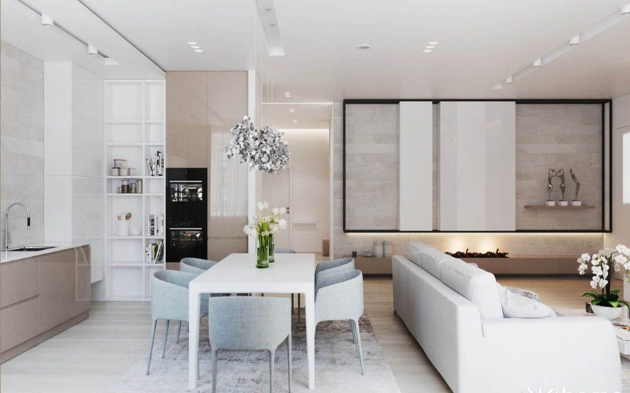 Интерьер в светлых тонах современный