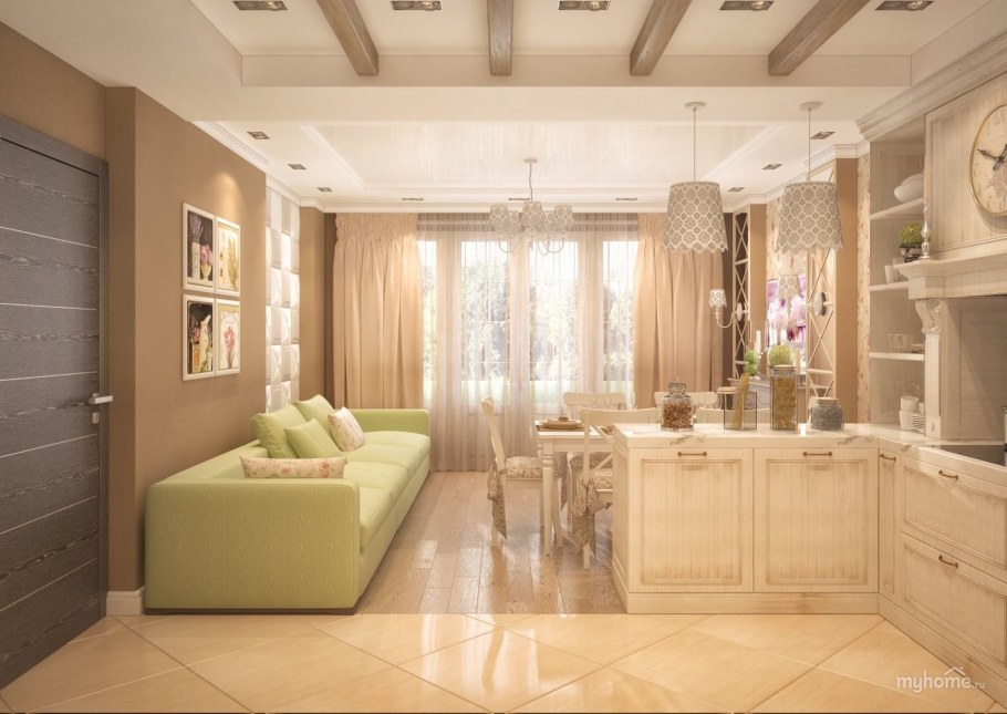 Кухня-гостиная в стиле Прованс