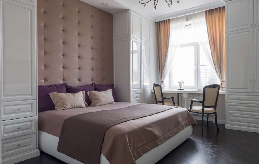 Шторы в интерьере спальни