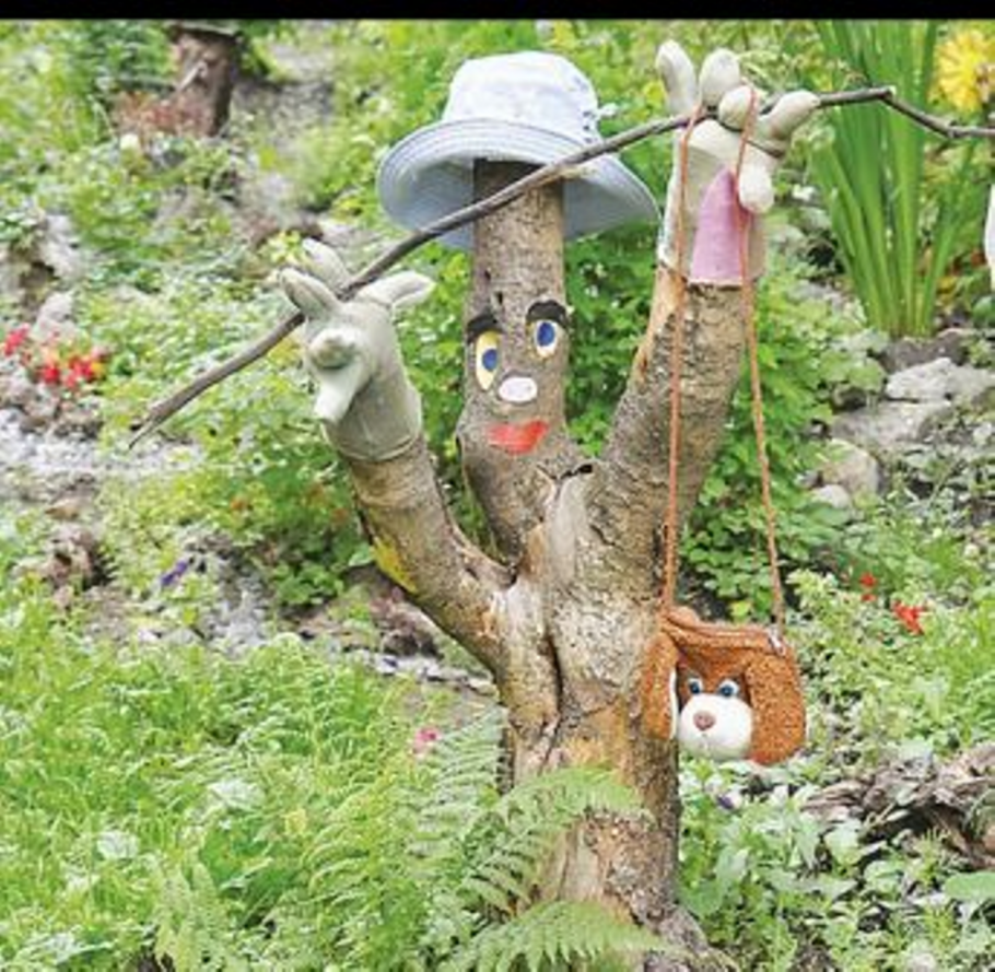 Фигурки для сада из пеньков