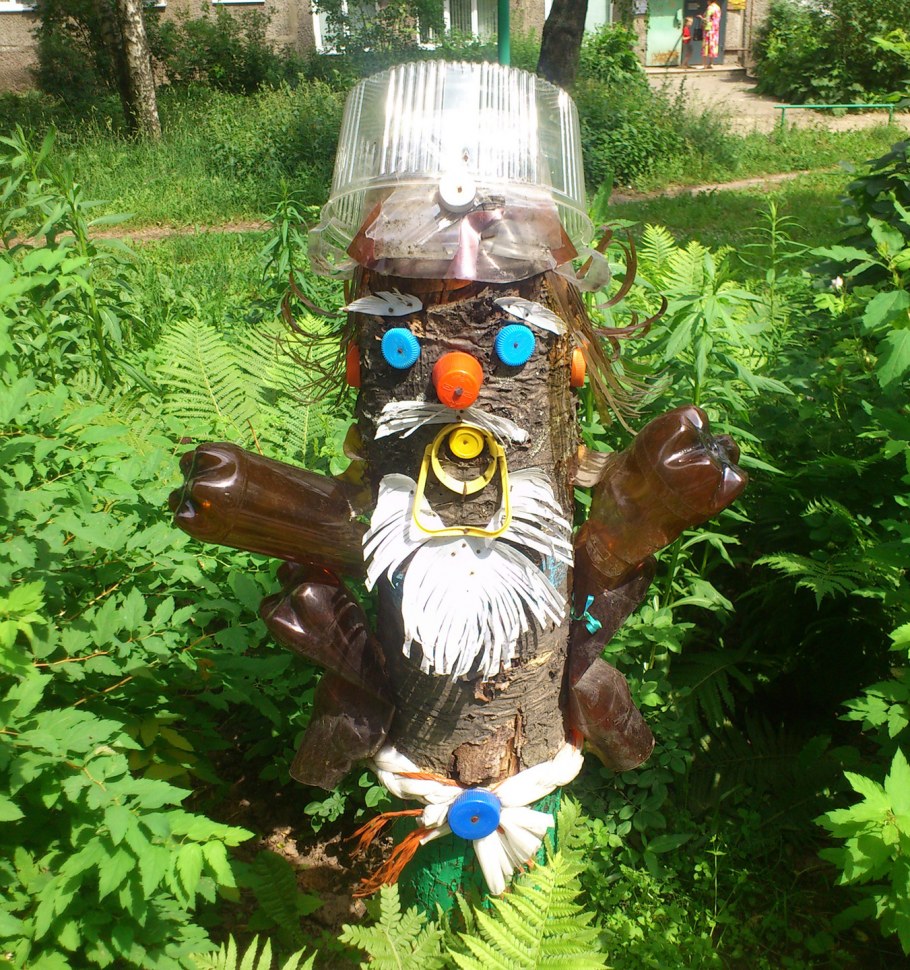 Фигуры из пеньков для сада