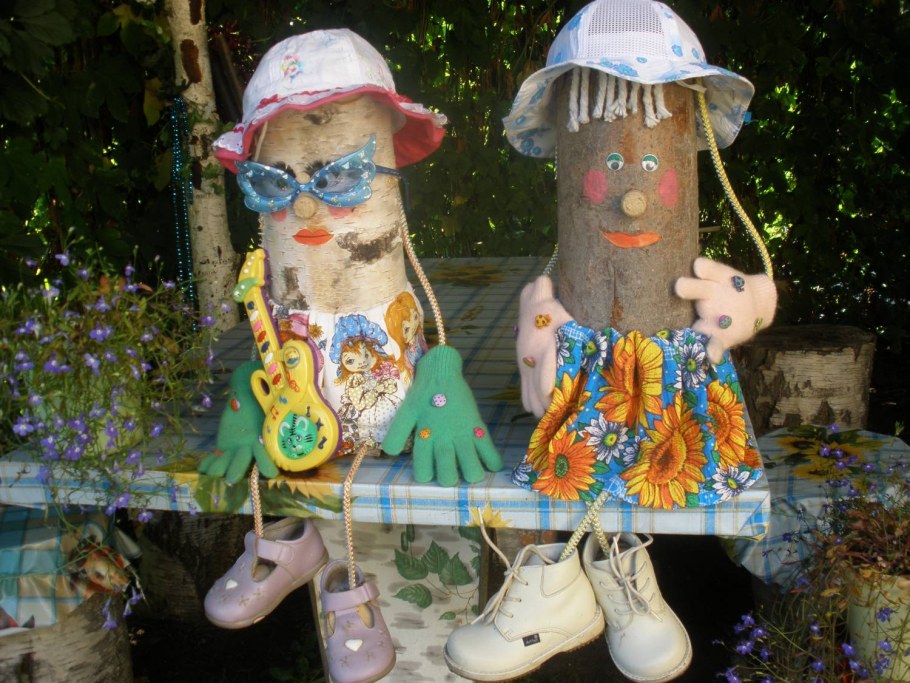 Фигуры для сада из подручных материалов