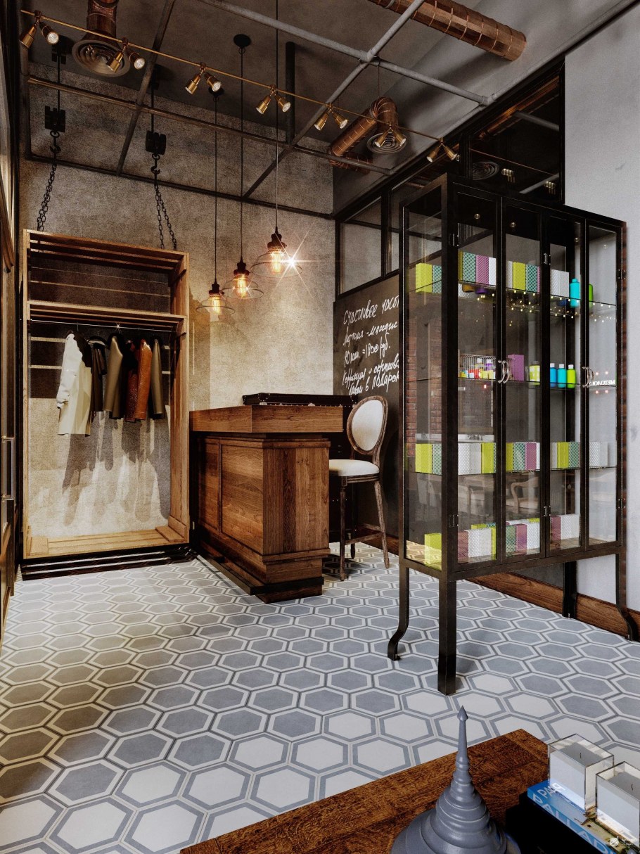 Салон красоты в стиле лофт белый