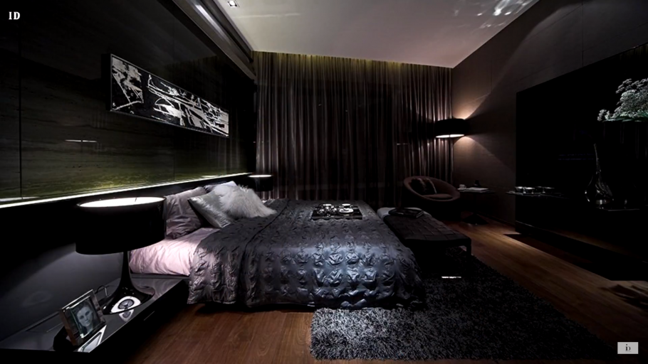 Спальня в темных тонах