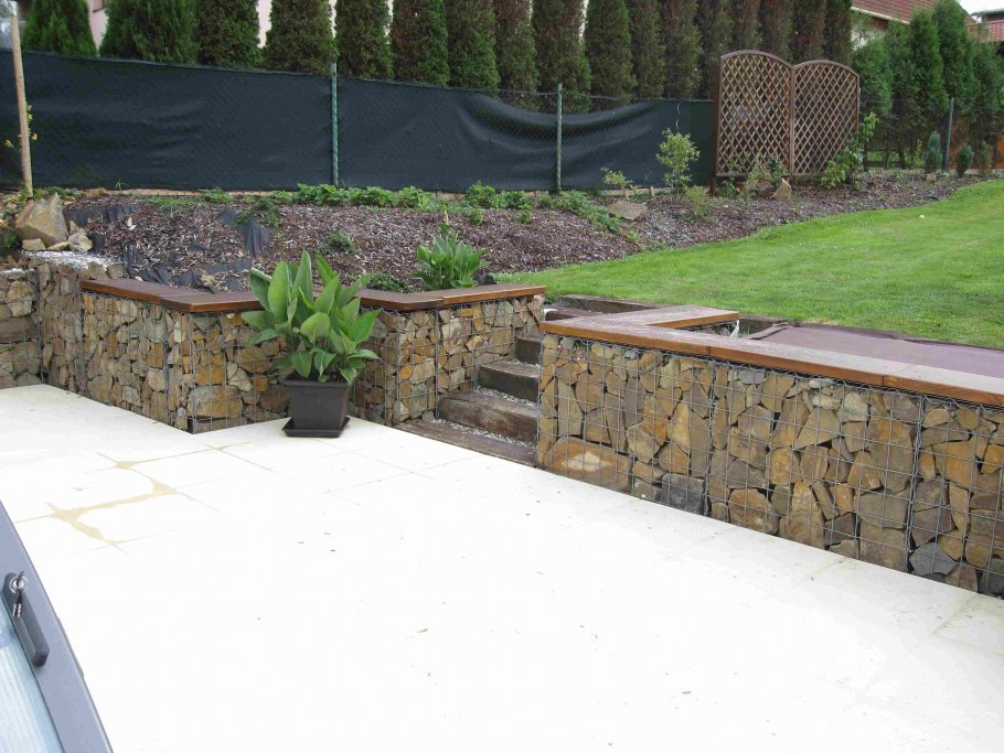 Габион в ландшафте