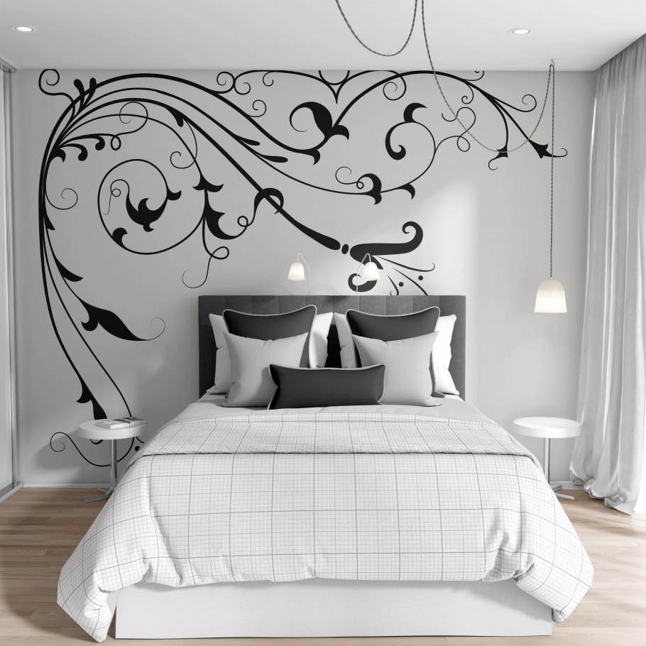 Декорация стены в спальне