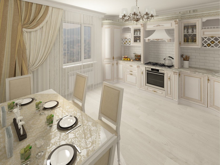 Кухни классические светлые