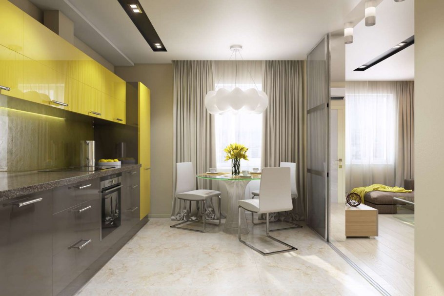 Интерьер кухни в двухкомнатной квартире