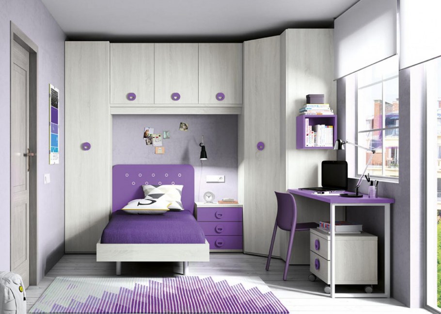 Фиолетовая комната для подростка