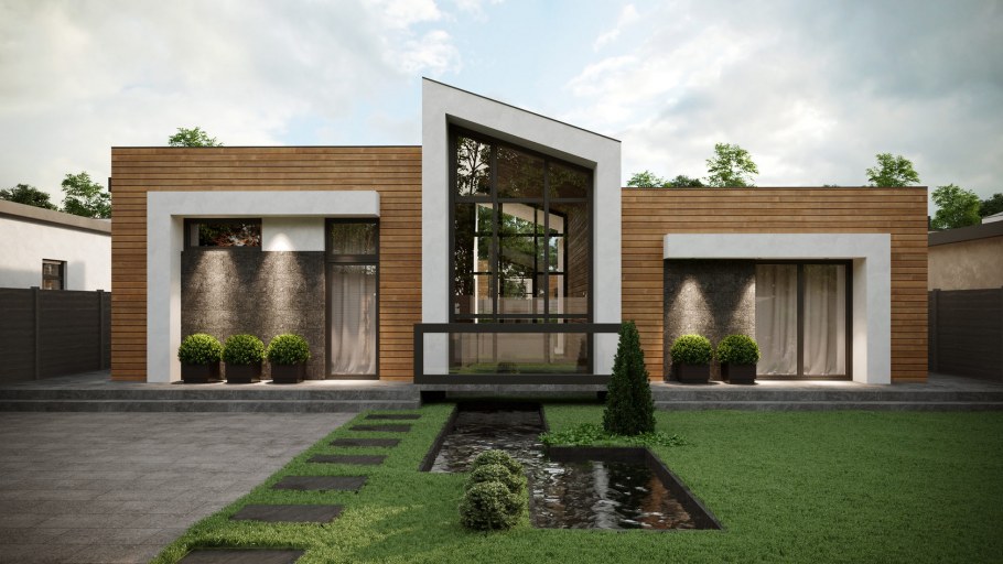 Современный одноэтажный дом