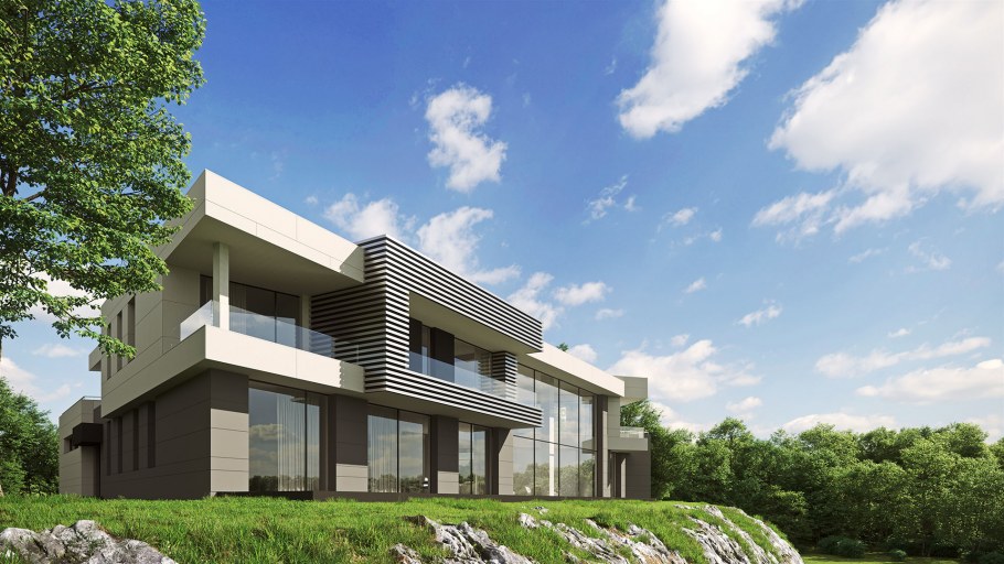 Модульный дом с панорамными окнами