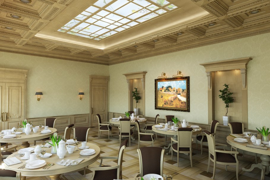 Интерьер обеденного зала кафе