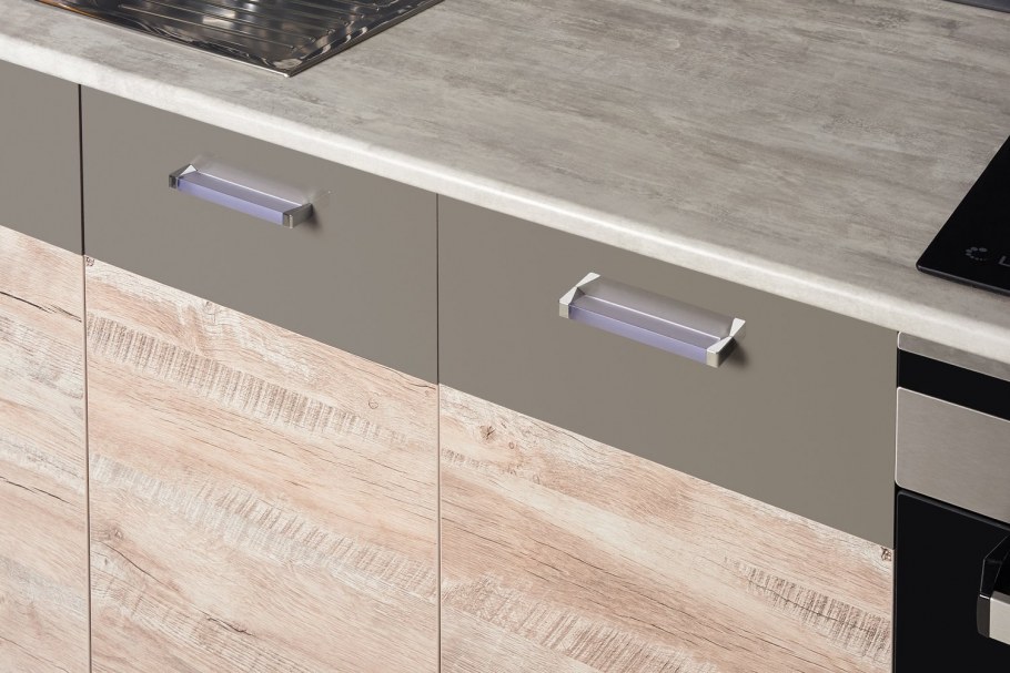 Кухня "лофт" дуб Майский / бетон светлый