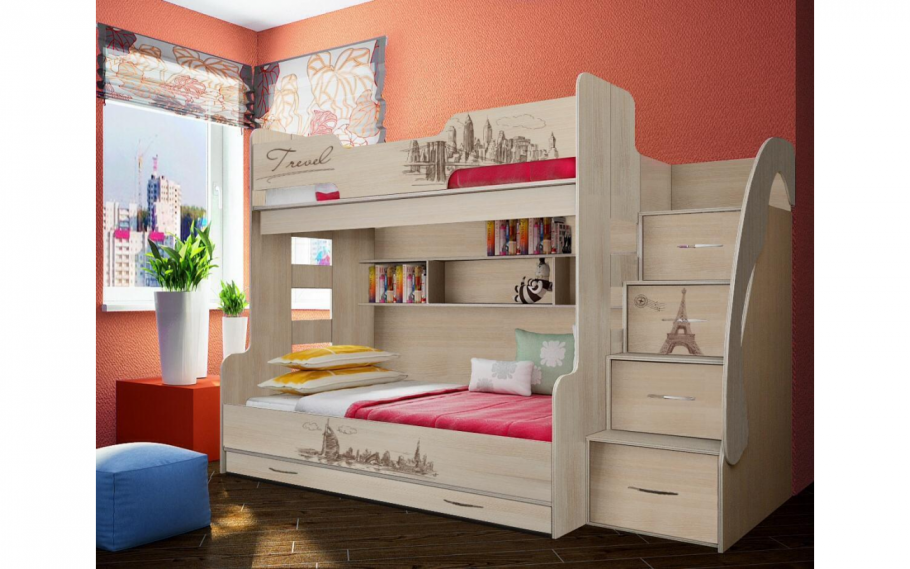 Двухъярусная кровать Фанки Кидз