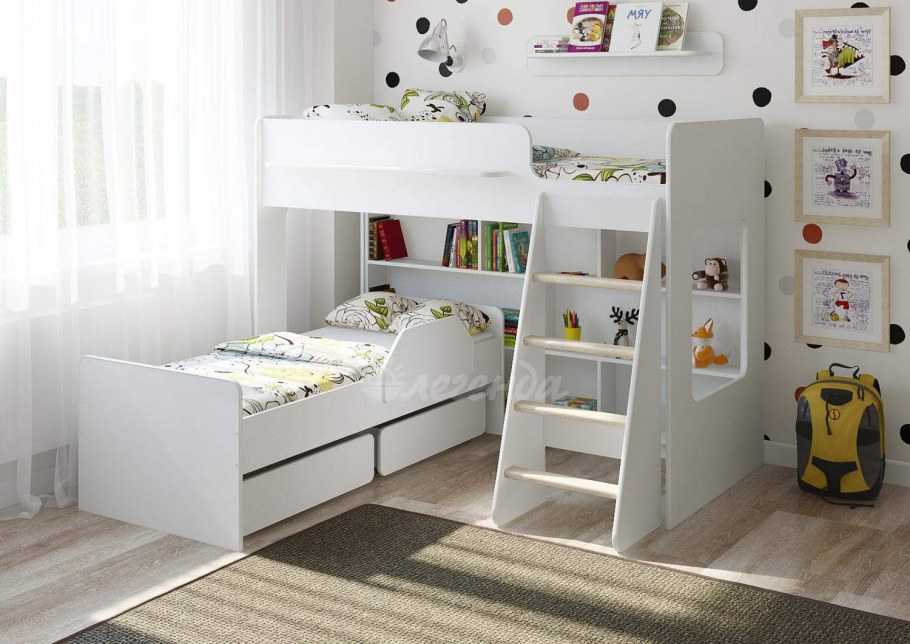 Легенда 26.2 белая двухъярусная кровать