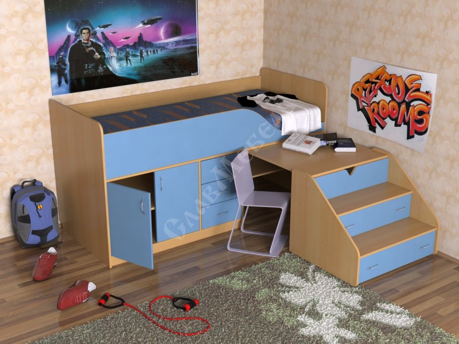 Кровать чердак квартет СЛАВМЕБЕЛЬ