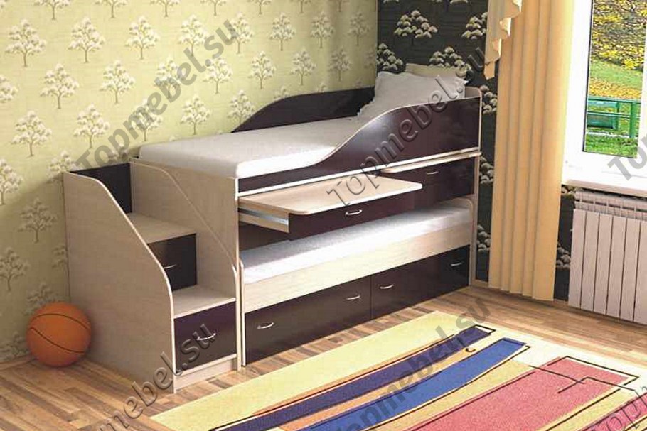 Двухъярусная кровать СЛАВМЕБЕЛЬ дуэт