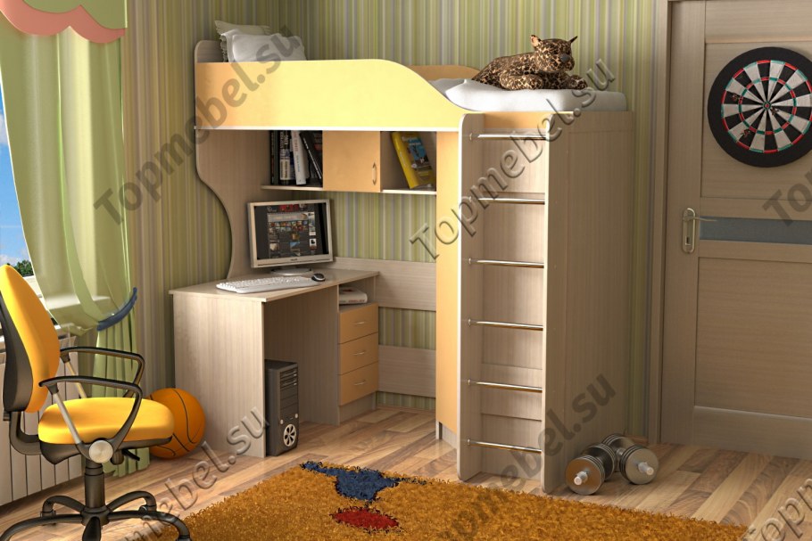 Кровать-чердак СЛАВМЕБЕЛЬ квартет-2