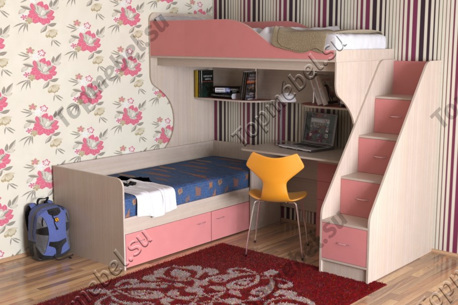 Двухъярусная кровать СЛАВМЕБЕЛЬ дуэт